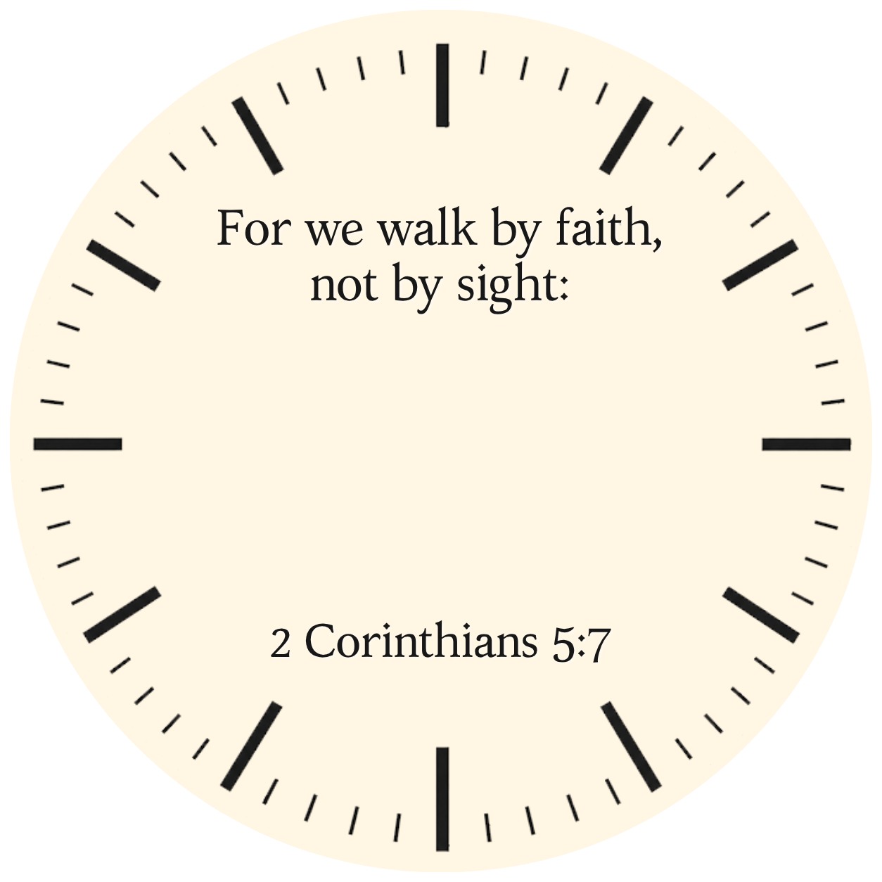 2 CORINTHIANS 5:7 dial design